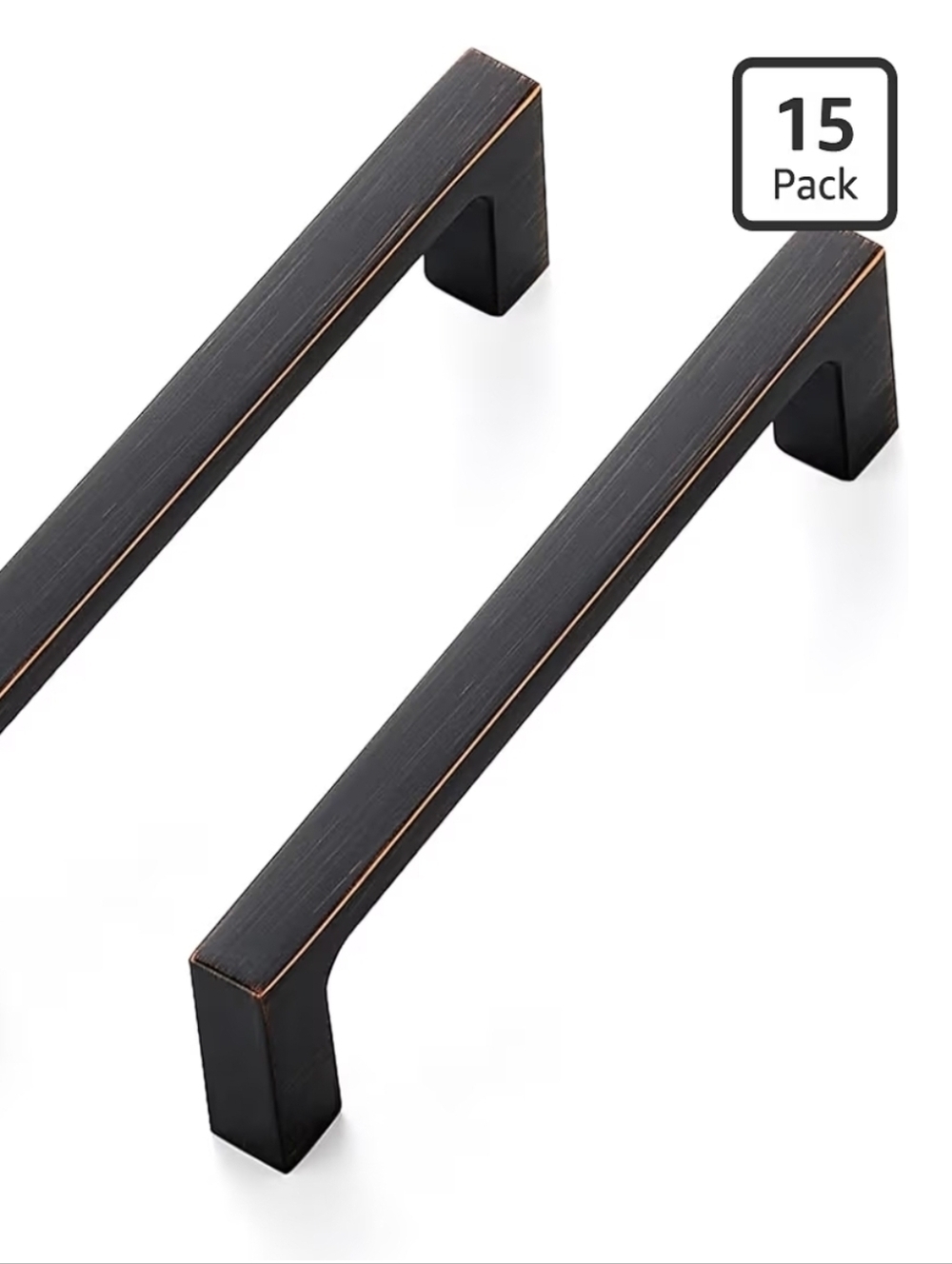 Ravinte 15 Pack Solid 4 Inch Kitchen Square Cabinet Handles Oil-Rubbed Bronze Dr